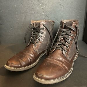 Men’s Sonoma Lace-Up and Side Zipper Ankle Boots Brown